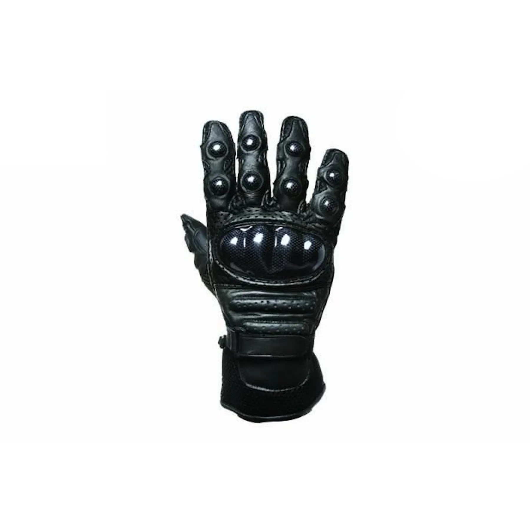 Perforated Hard Knuckle Leather Motorcycle Racing Gloves