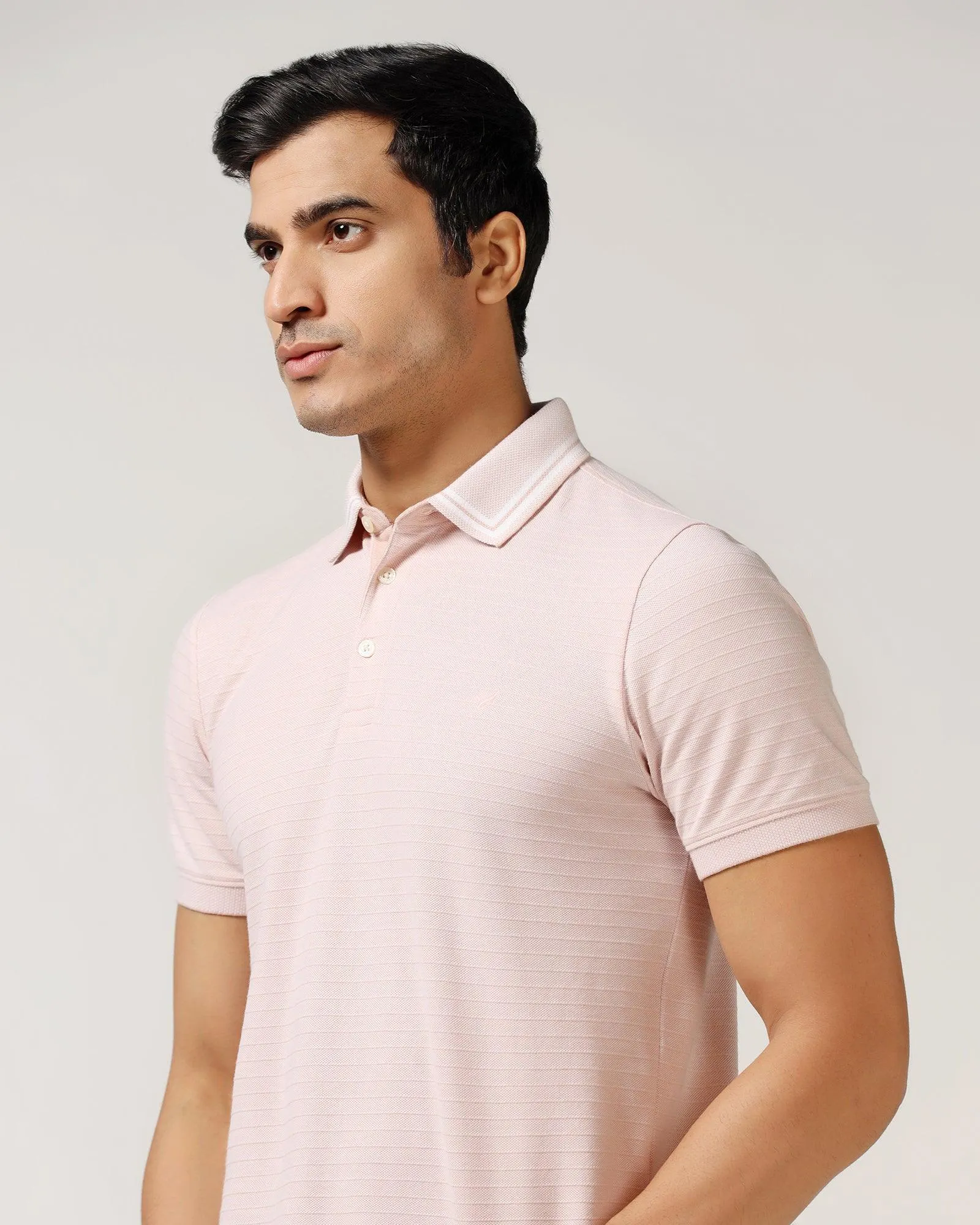 Polo Pink Textured T-Shirt - Darryl