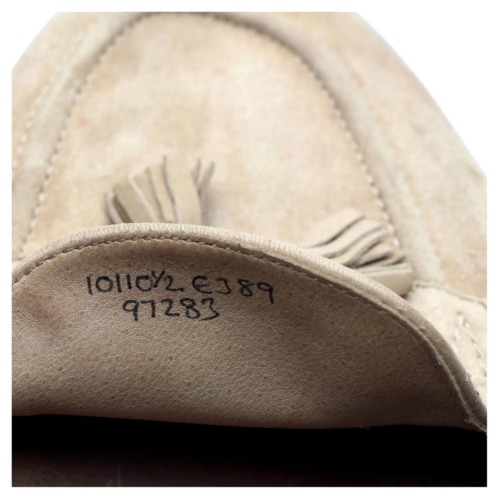 'Portland' Beige Suede Tassel Loafers UK 10 E