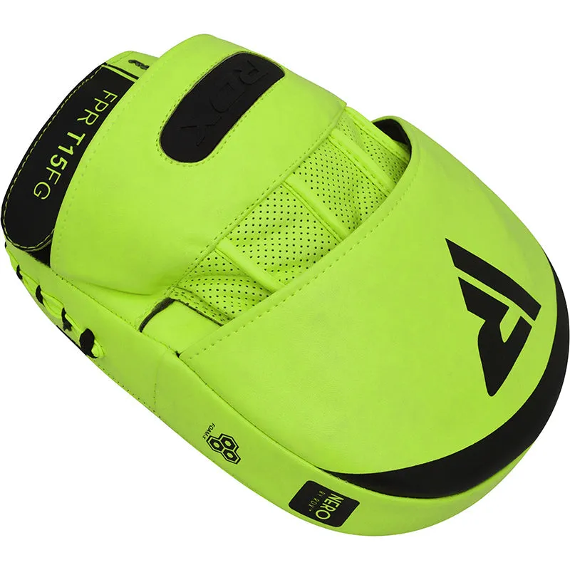 RDX T15 Nero Green Boxing Gloves & Focus Pads