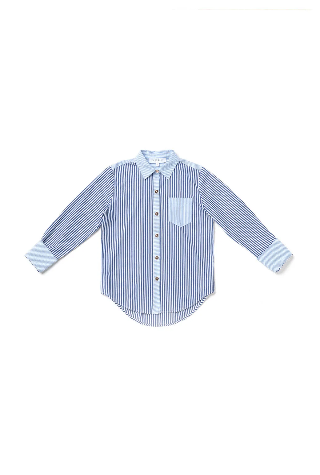 SAMPLE - Mel Mixed Button Down Shirt - Blue