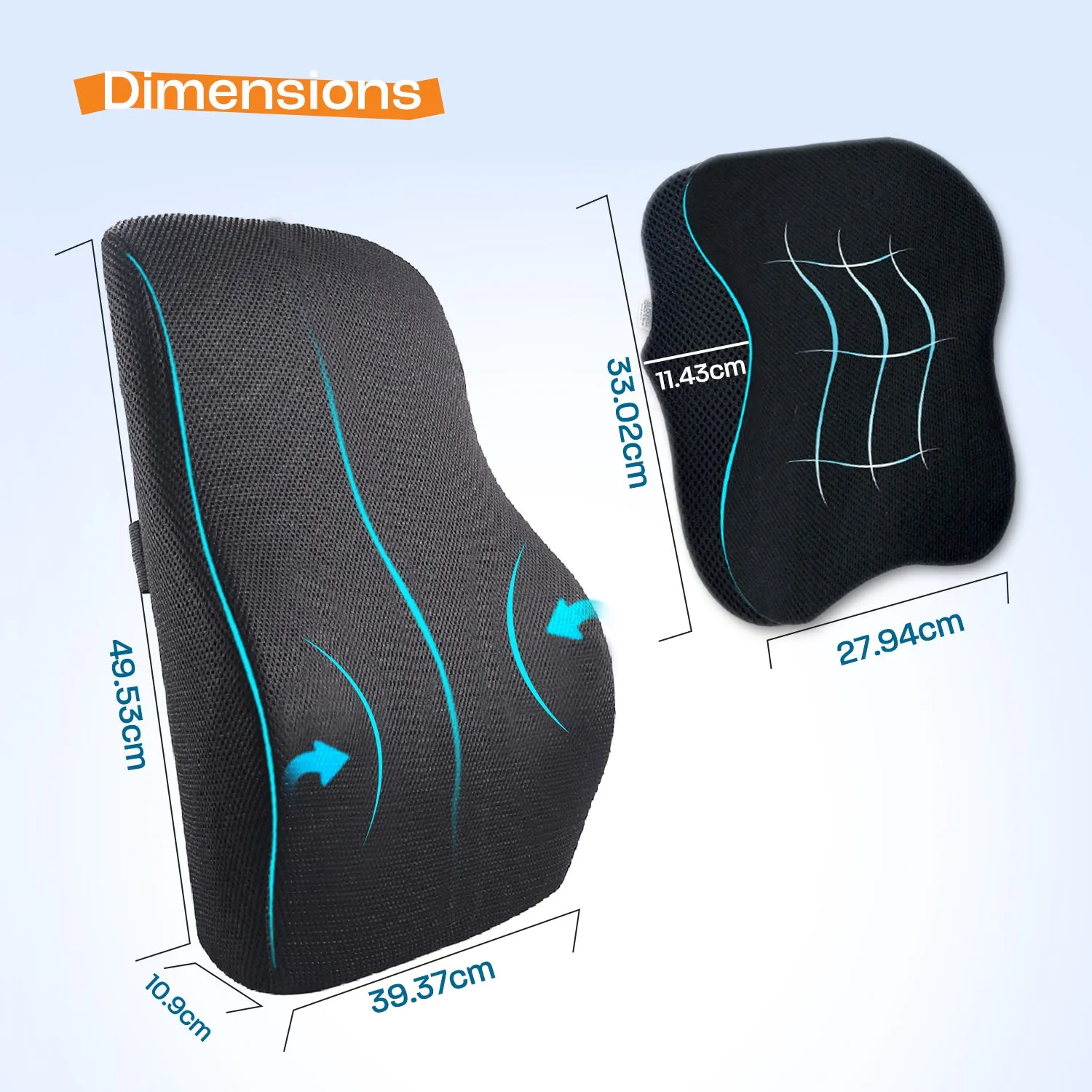 Sleepsia Lumbar Support Backrest Cushion & Car Neck Rest (Combo)