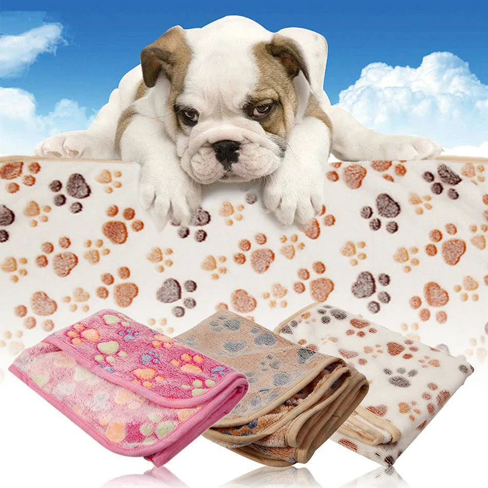 Soft Fleece Pawprint Mat