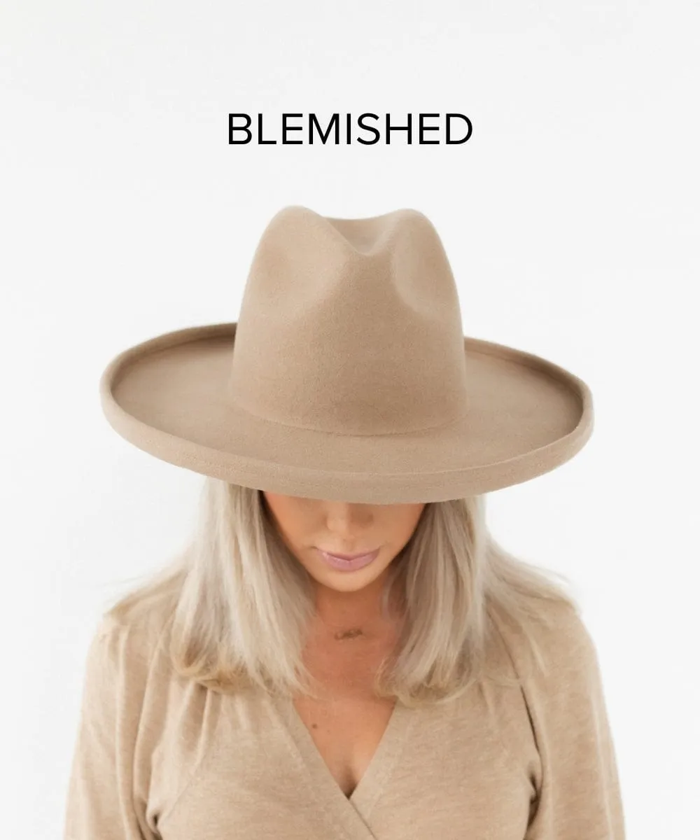 The Cara Loren Pencil Brim Hat - Tan BLEMISHED