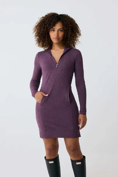 TRAVERSE HALF ZIP DRESS FIG