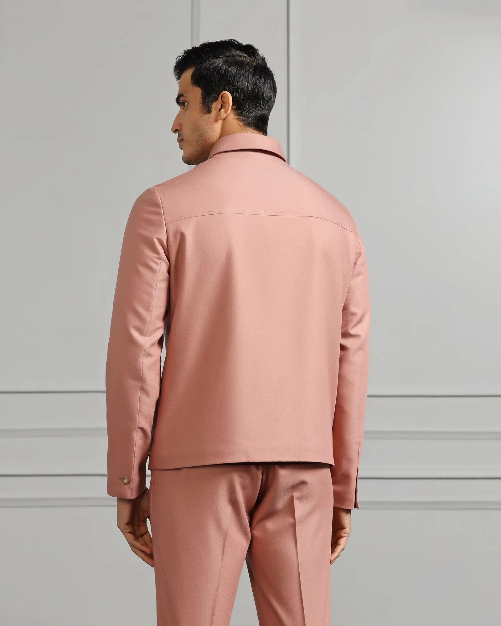 Two Piece Pink Solid Formal Suit - Cordex