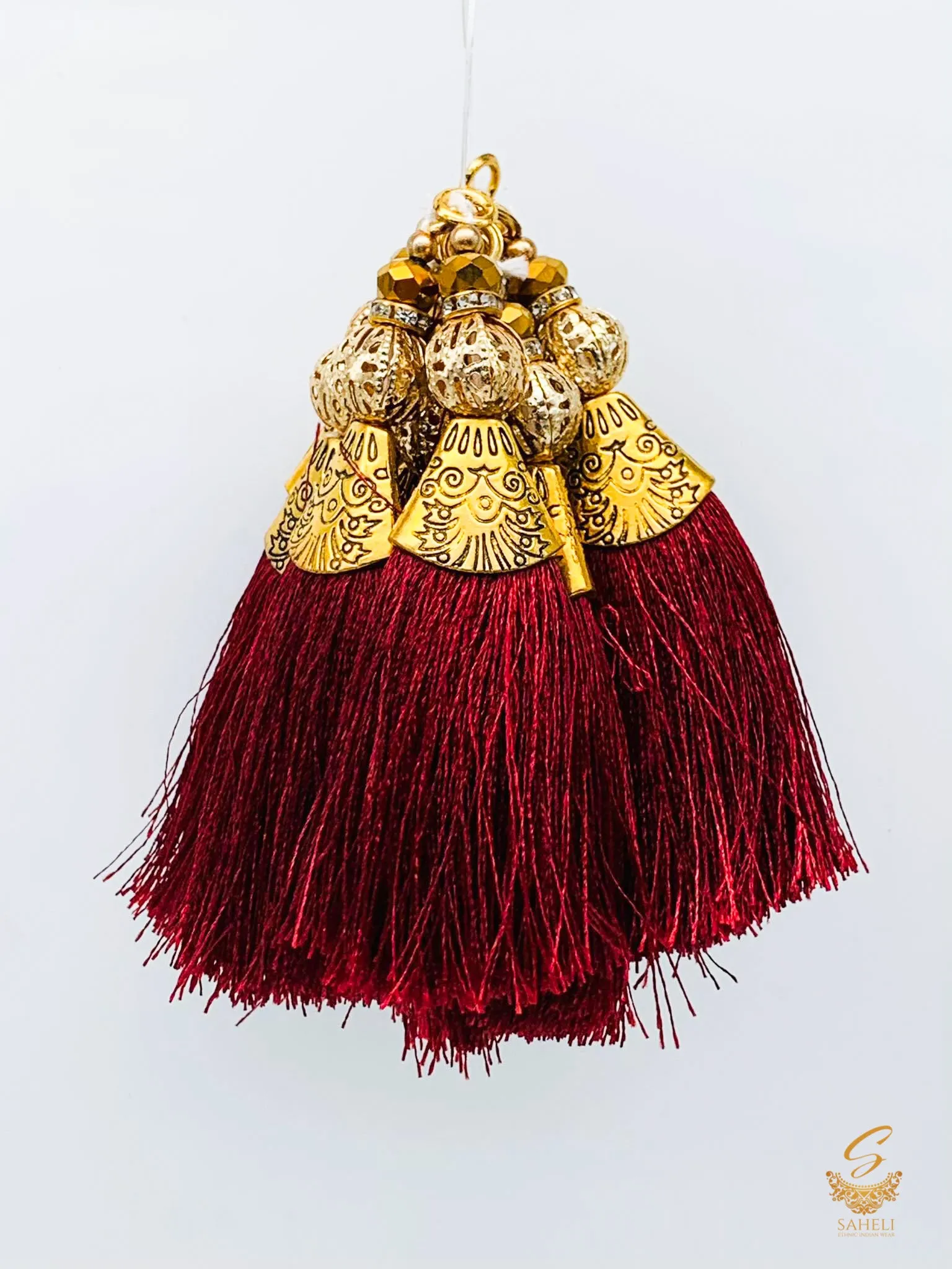 Wine Colour Tassels/Latkans (In Pair)