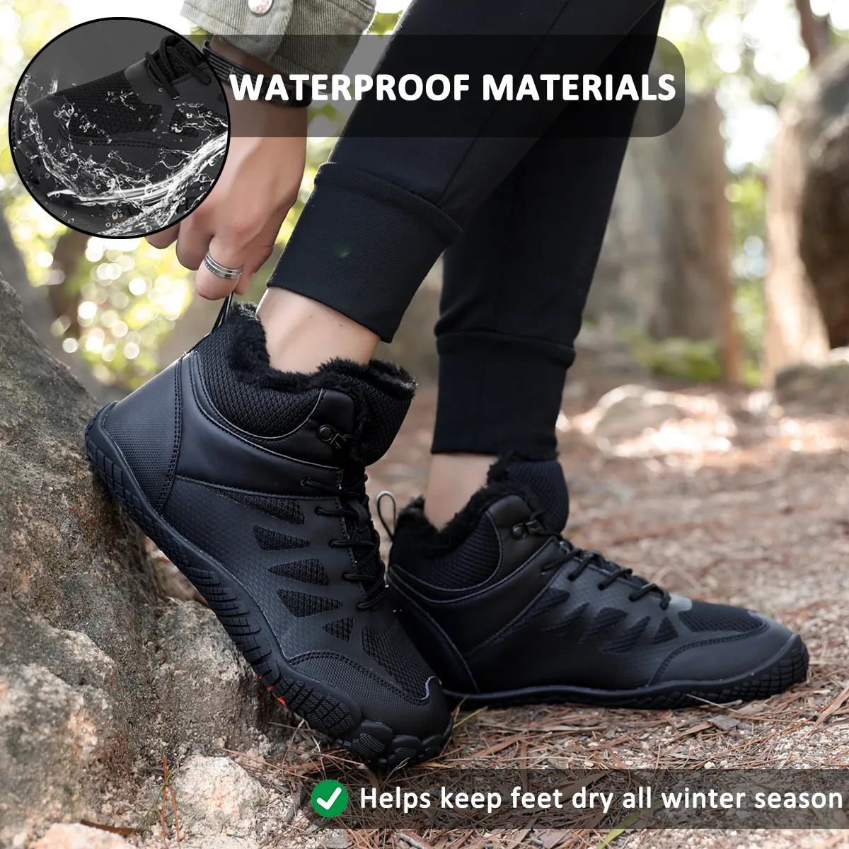 Winter Outdoor Breathable Lightweight Warm Mountaineering Snow Boots Non-slip Winter Barefoot Shoe (Unisex)