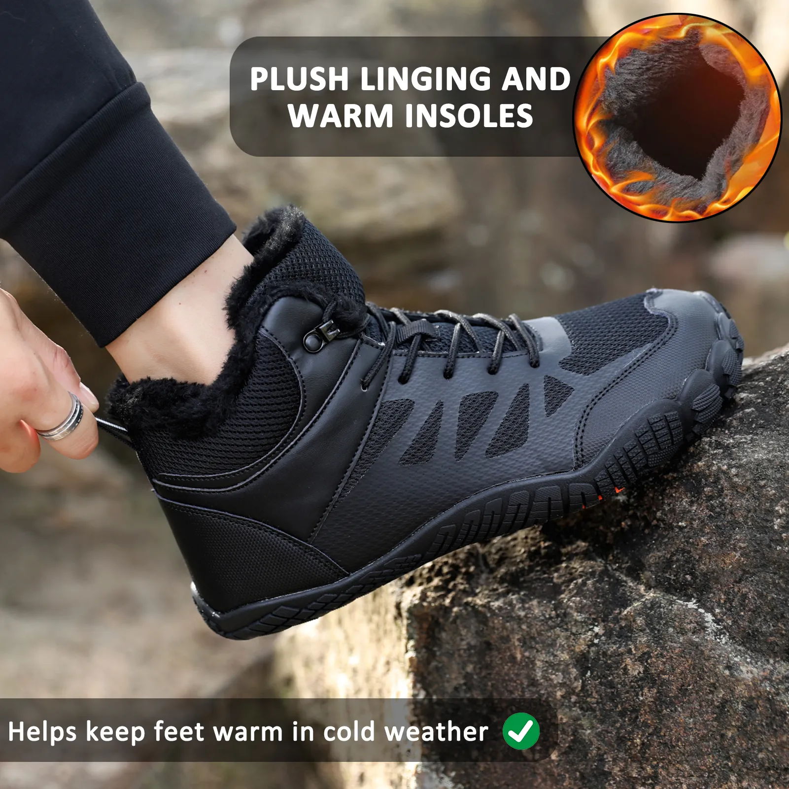 Winter Outdoor Breathable Lightweight Warm Mountaineering Snow Boots Non-slip Winter Barefoot Shoe (Unisex)