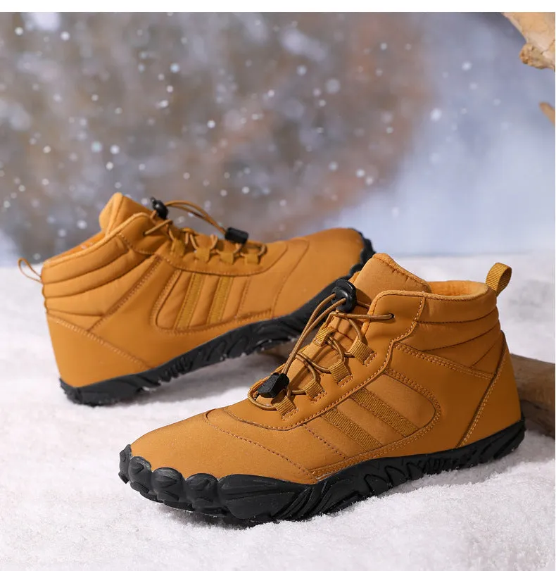 Women's Barefoot Shoes Winter Waterproof Trail Running Shoes Warm Lined Winter Shoes Unisex Outdoor Snow Boots Non-Slip Winter Boots