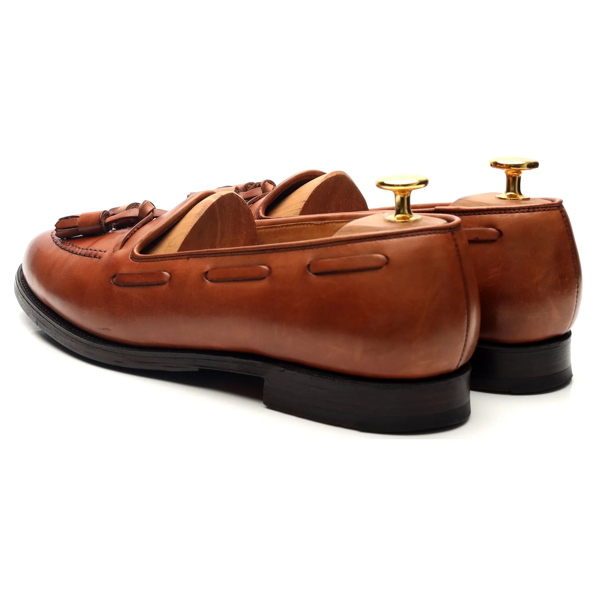 Women's 'Naseby' Tan Brown Leather Tassel Loafers UK 7 C