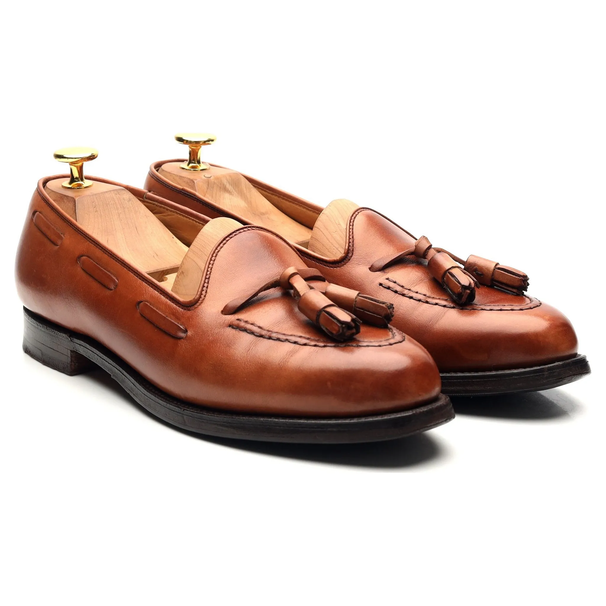 Women's 'Naseby' Tan Brown Leather Tassel Loafers UK 7 C