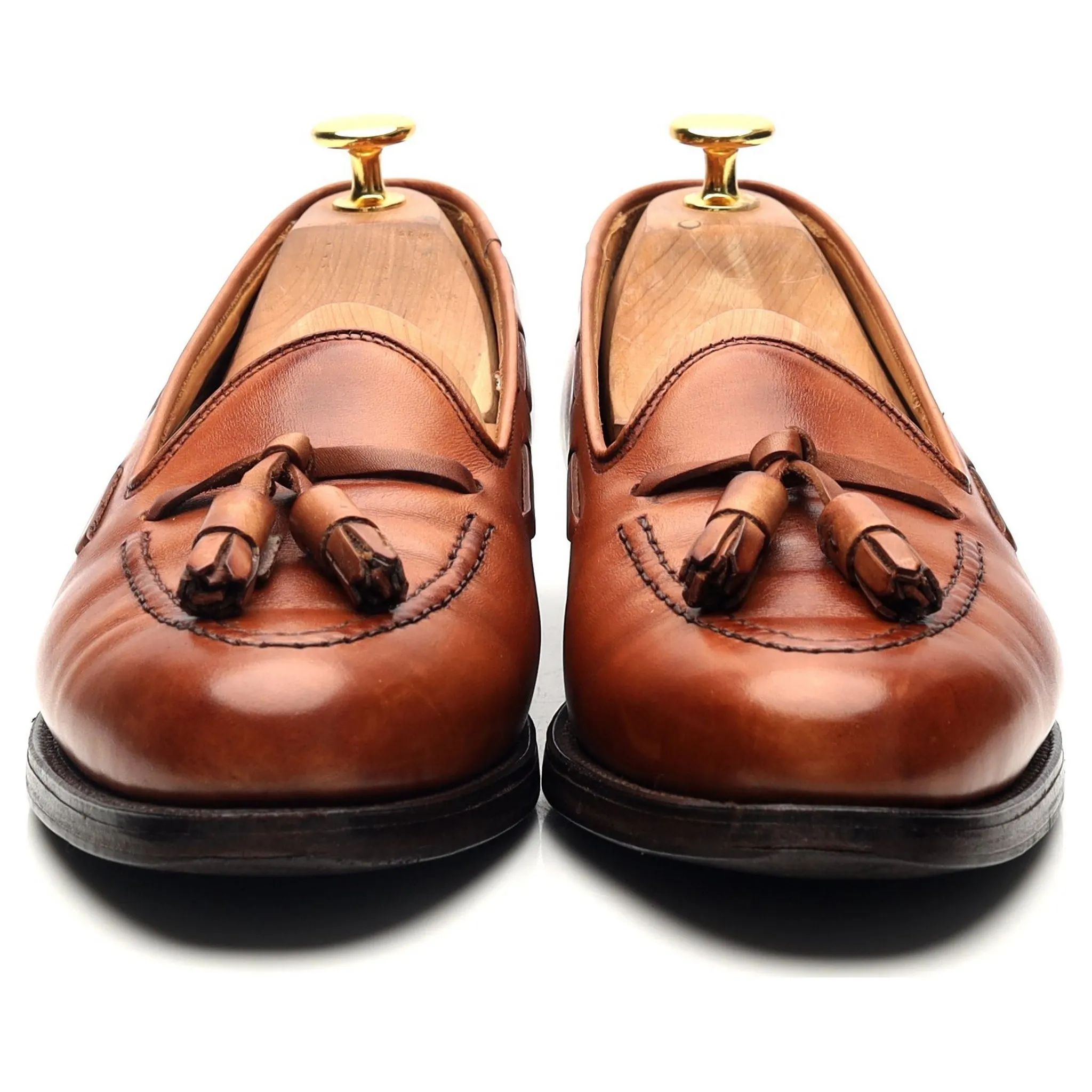 Women's 'Naseby' Tan Brown Leather Tassel Loafers UK 7 C