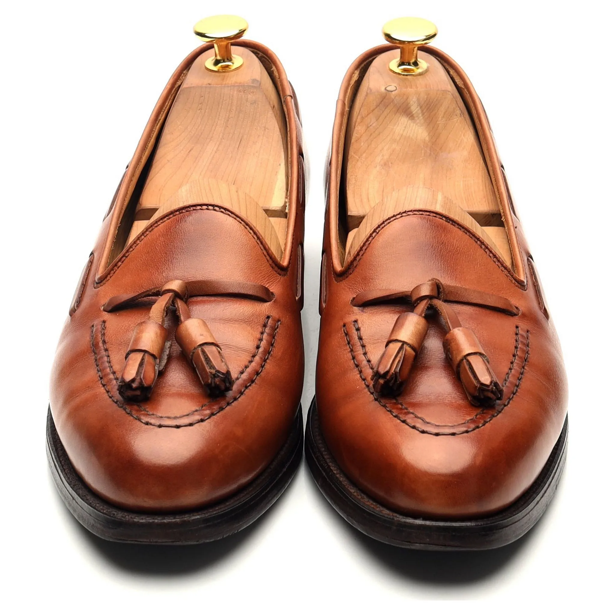 Women's 'Naseby' Tan Brown Leather Tassel Loafers UK 7 C